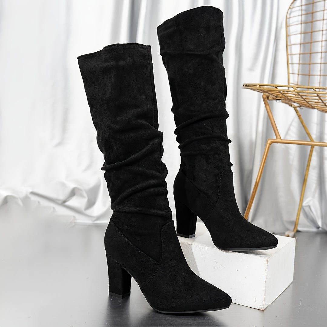 Albane | Bottes Hautes Drapées à Talon