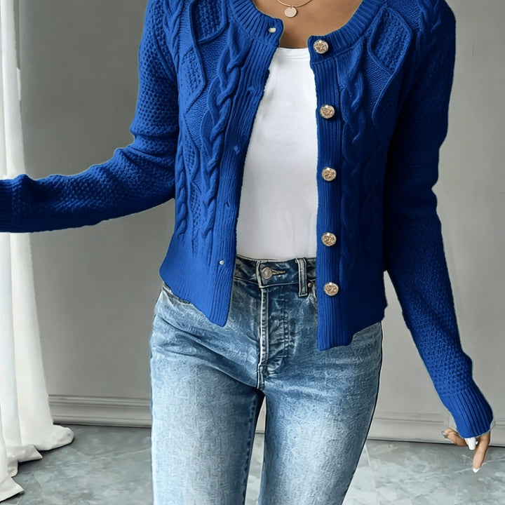 Ariane | Gilet Torsadé à Boutons Dorés