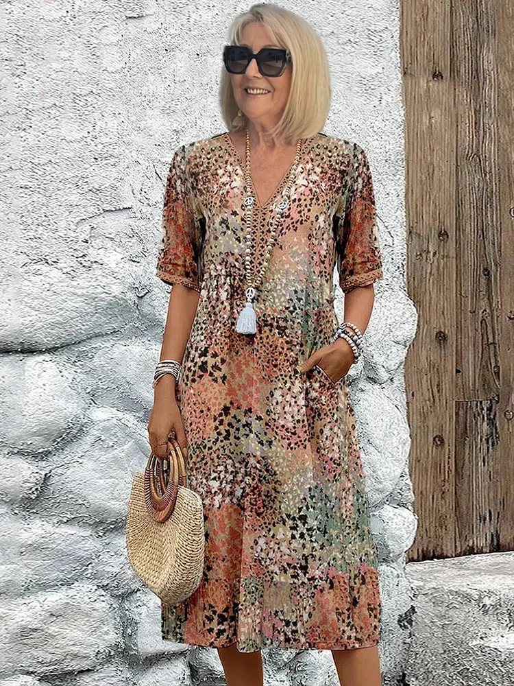 Lucile | Robe Mi-Longue Fleurie