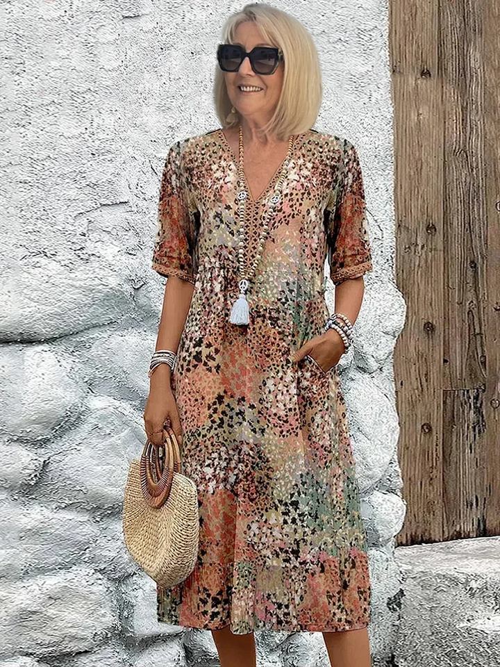 Lucile | Robe Mi-Longue Fleurie