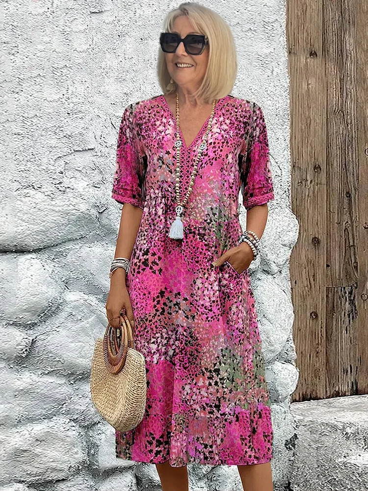 Lucile | Robe Mi-Longue Fleurie