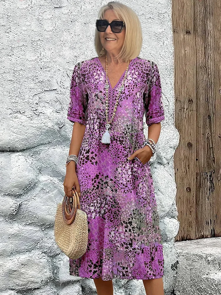 Lucile | Robe Mi-Longue Fleurie