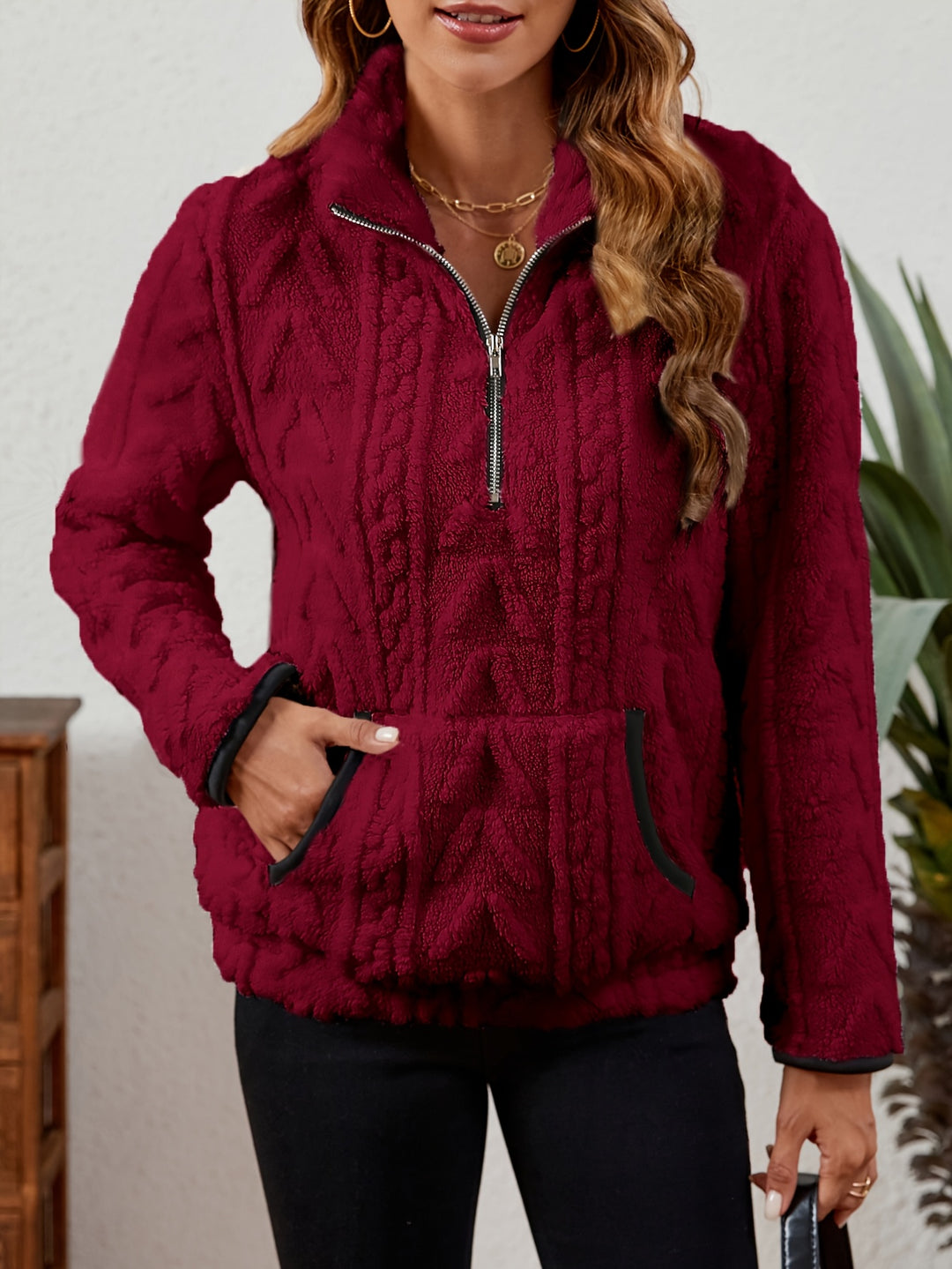 Faustine | Pull Texturé Col Zippé