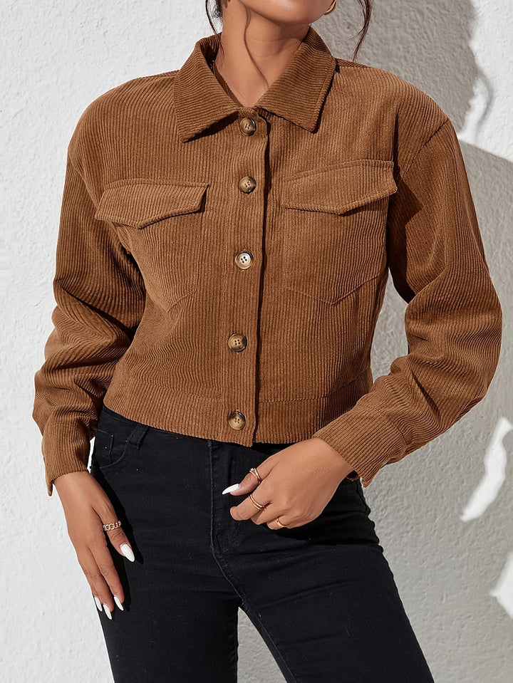 Léa | Veste Courte Boutonnée à Col