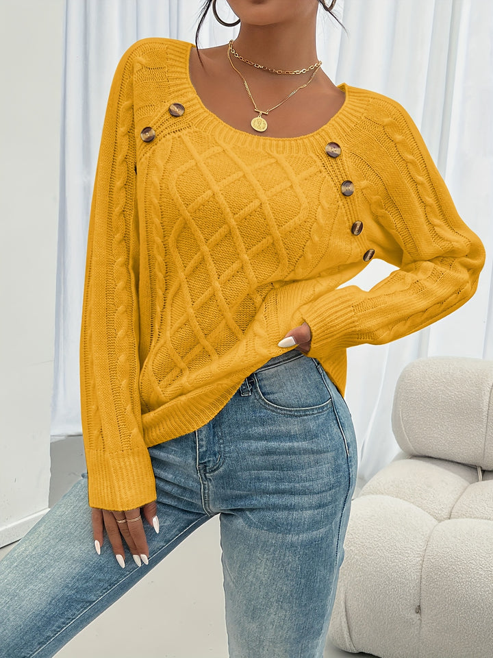 Margaux | Pull Torsadé à Boutons