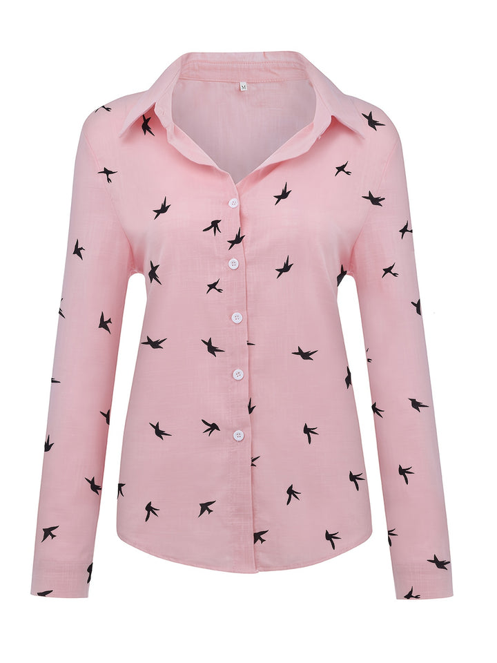 Aline | Chemise Fluide à Imprimé Oiseaux