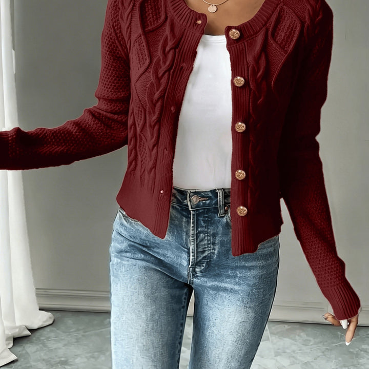 Ariane | Gilet Torsadé à Boutons Dorés