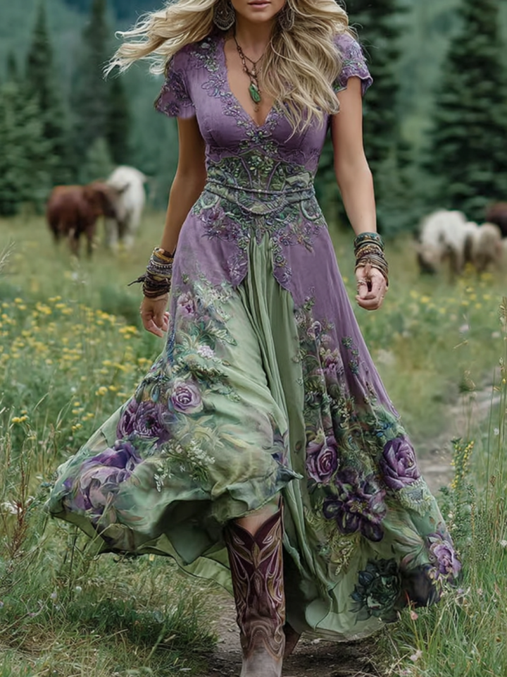 Émeline | Robe Longue à Fleurs Bohème