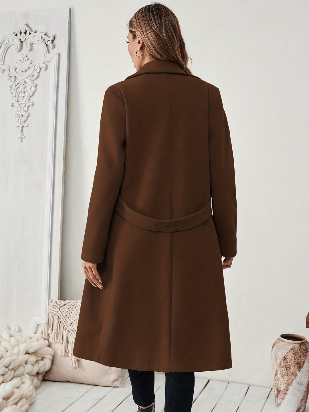 Cécile | Manteau Long Ceinturé Élégant