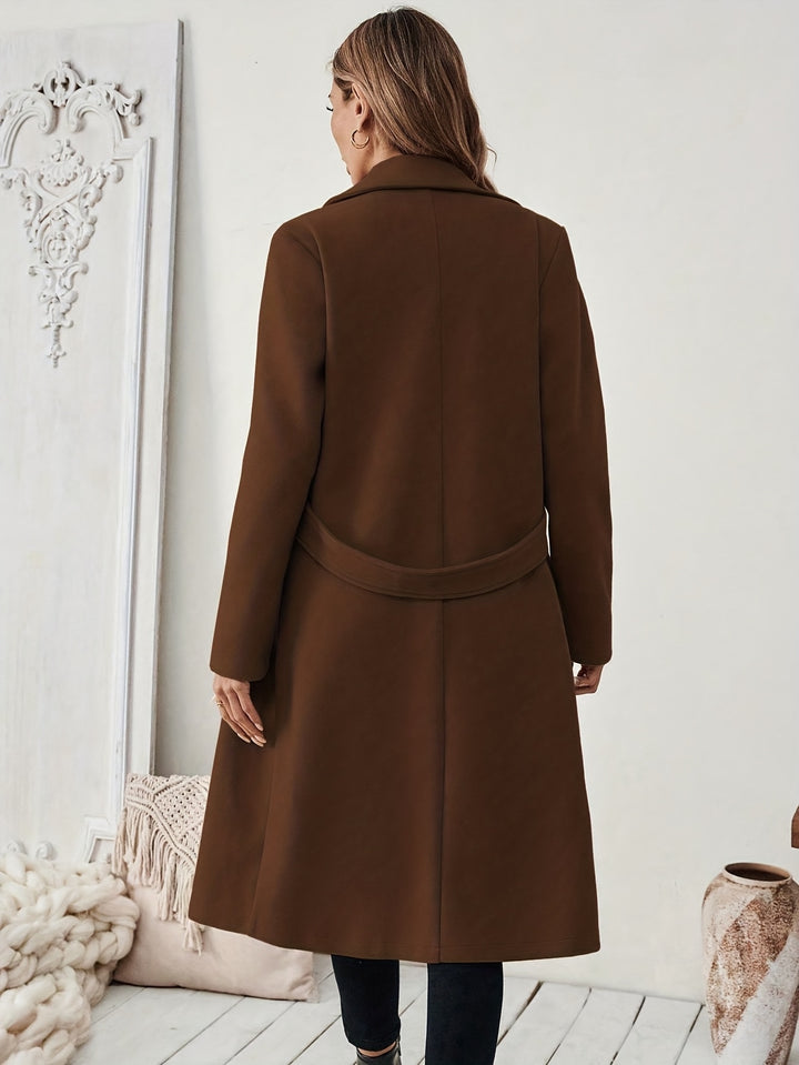 Cécile | Manteau Long Ceinturé Élégant