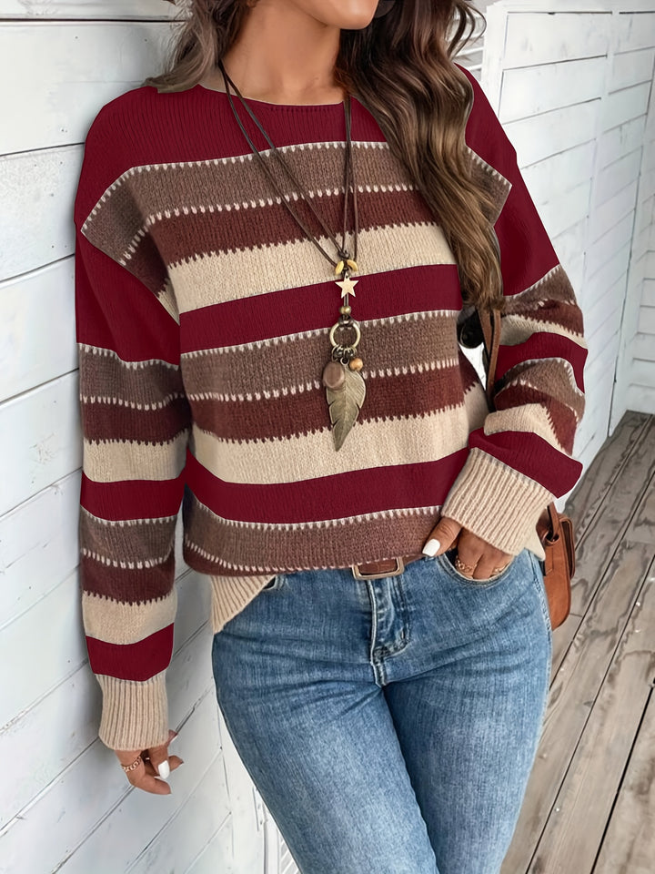 Béatrice | Pull Rayé Col Rond Coupe Ample