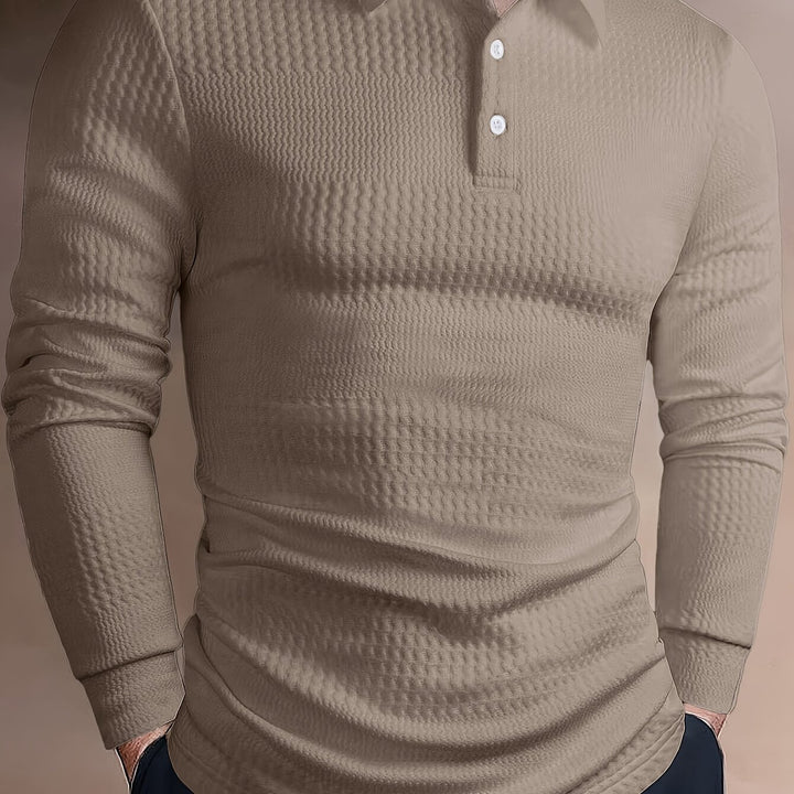 Victor | Polo Texturé à Manches Longues