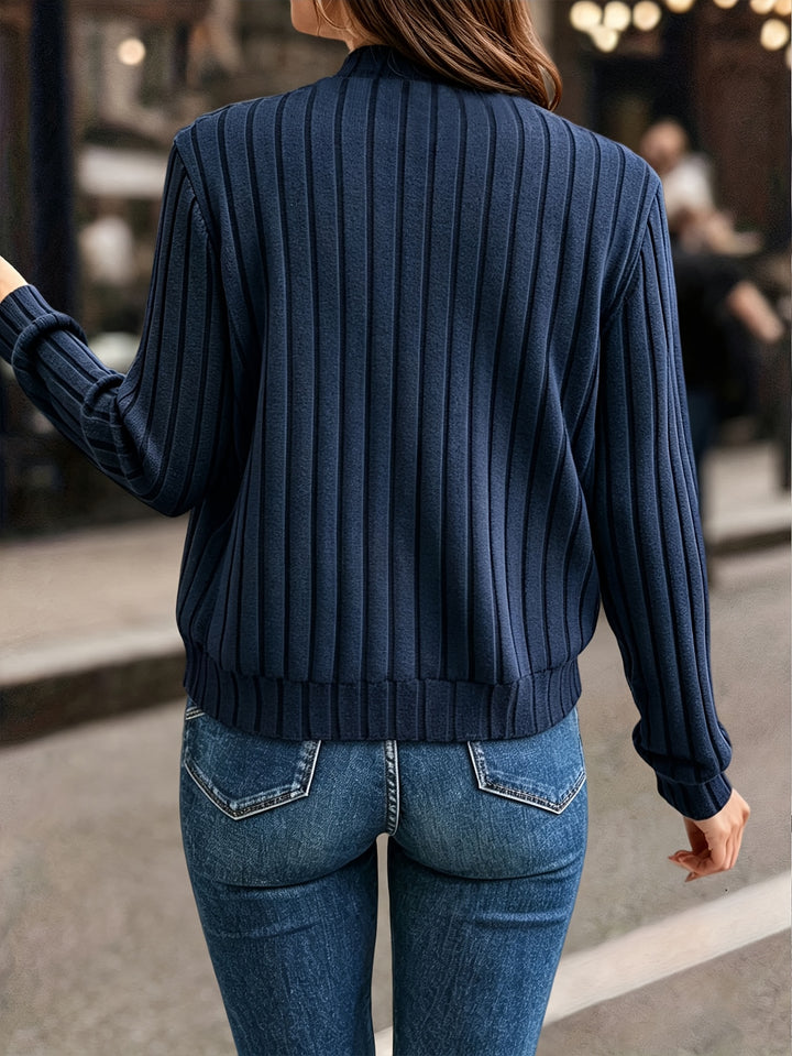 Séverine | Veste Zippée Côtelée Élégante