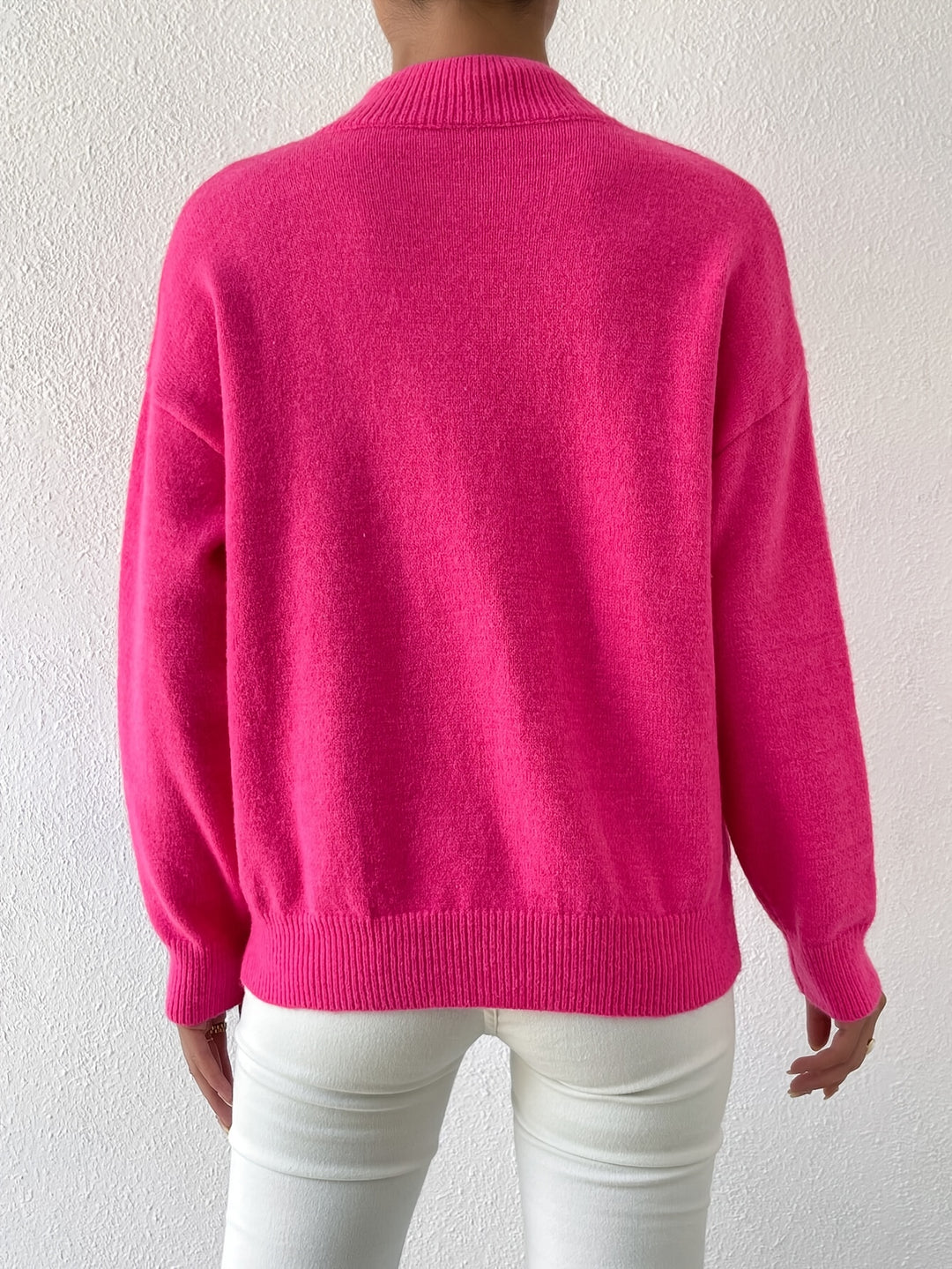 Geneviève | Pull Élégant Col Montant Épaules Tombantes