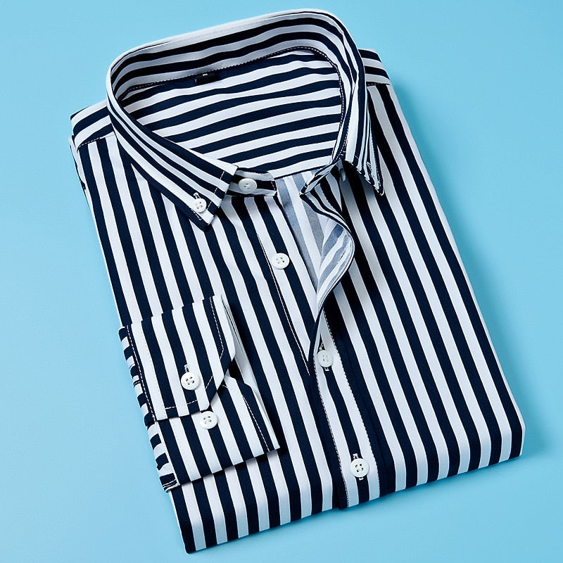 Amaury | Chemise Rayée à Col Boutonné