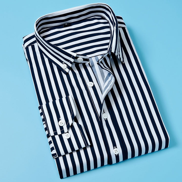 Amaury | Chemise Rayée à Col Boutonné