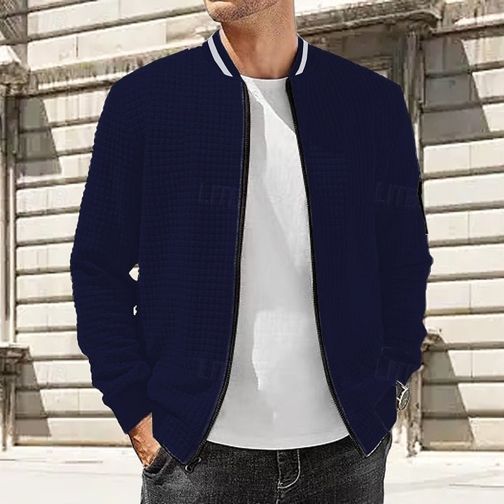 Lionel | Veste Zippée Texturée Col Montant