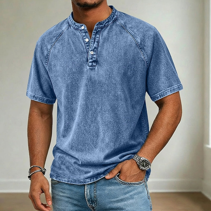 Roméo | Henley Col Montant Effet Délavé
