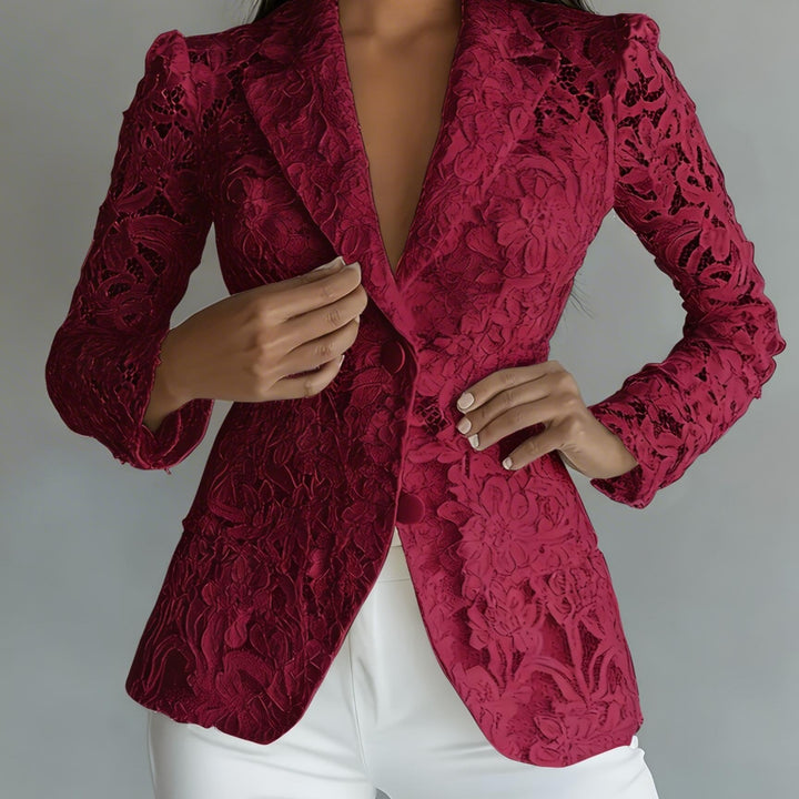 Salomé | Blazer Ajouré à Motifs Floraux