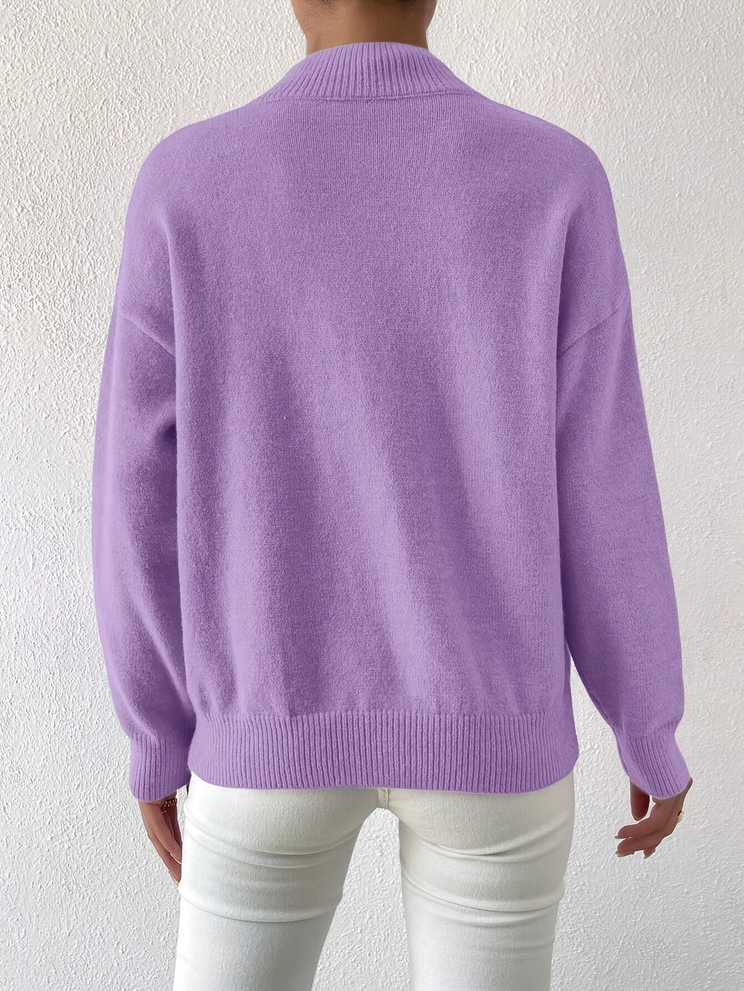 Geneviève | Pull Élégant Col Montant Épaules Tombantes