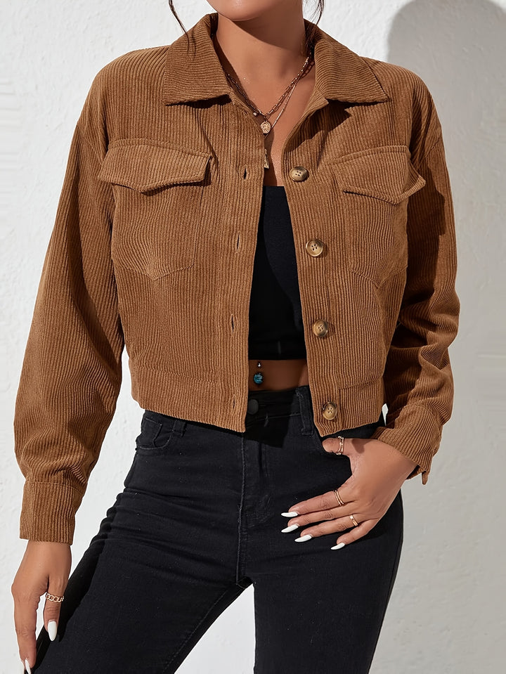 Léa | Veste Courte Boutonnée à Col