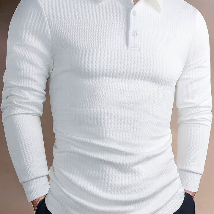 Victor | Polo Texturé à Manches Longues