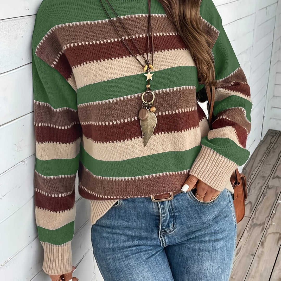 Béatrice | Pull Rayé Col Rond Coupe Ample