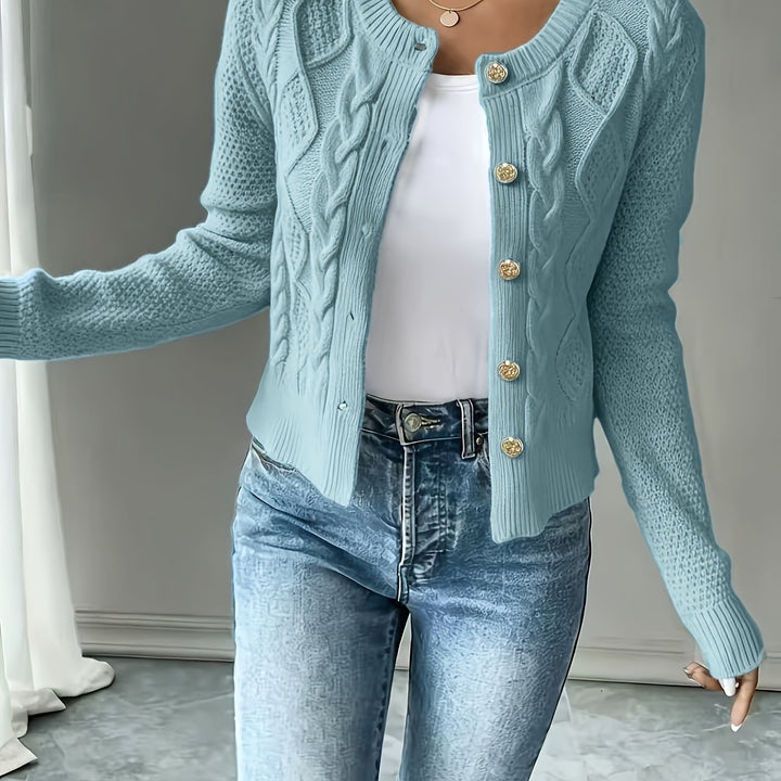 Ariane | Gilet Torsadé à Boutons Dorés