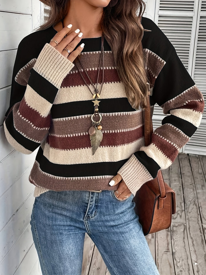 Béatrice | Pull Rayé Col Rond Coupe Ample