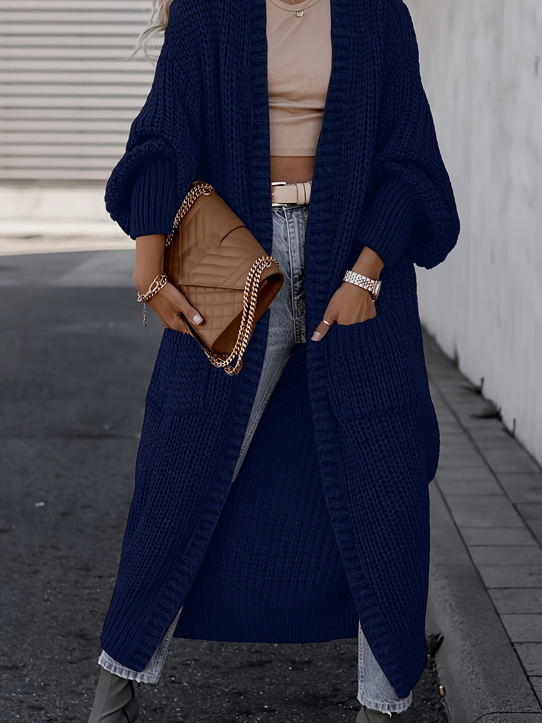 Yvette | Gilet Long Côtelé à Poches