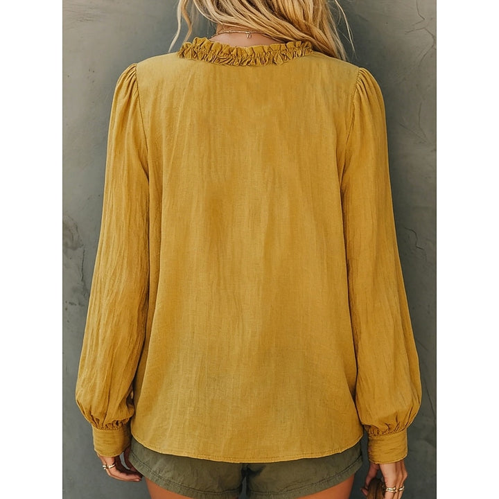 Marlène | Blouse Élégante à Col V Froncé