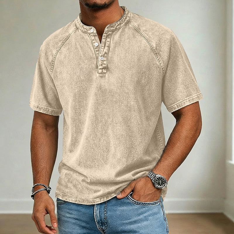 Roméo | Henley Col Montant Effet Délavé