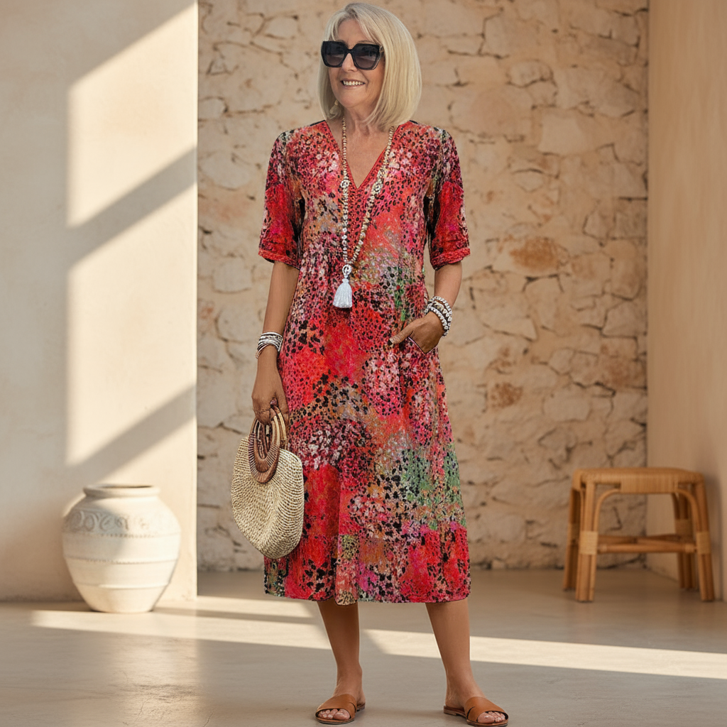 Lucile | Robe Mi-Longue Fleurie