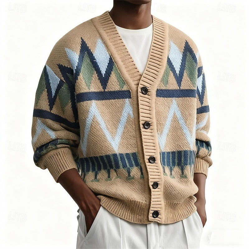 Maximilien | Cardigan de Noël Boutonné à Col V