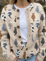 Ninon | Gilet Boutonné à Motif Félin