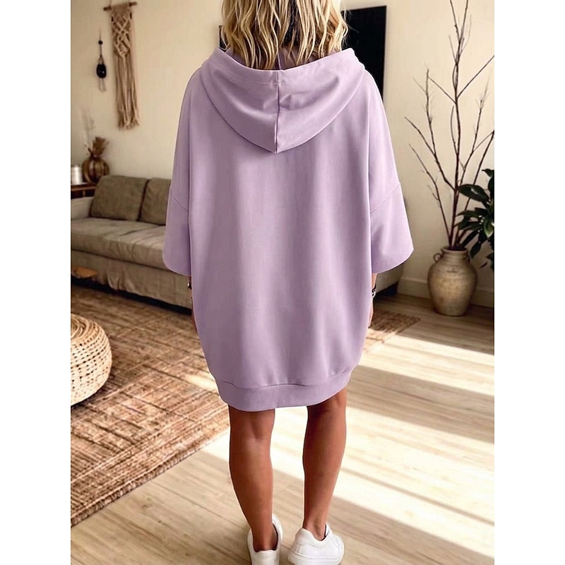 Coline | Robe Sweat à Capuche Décontractée