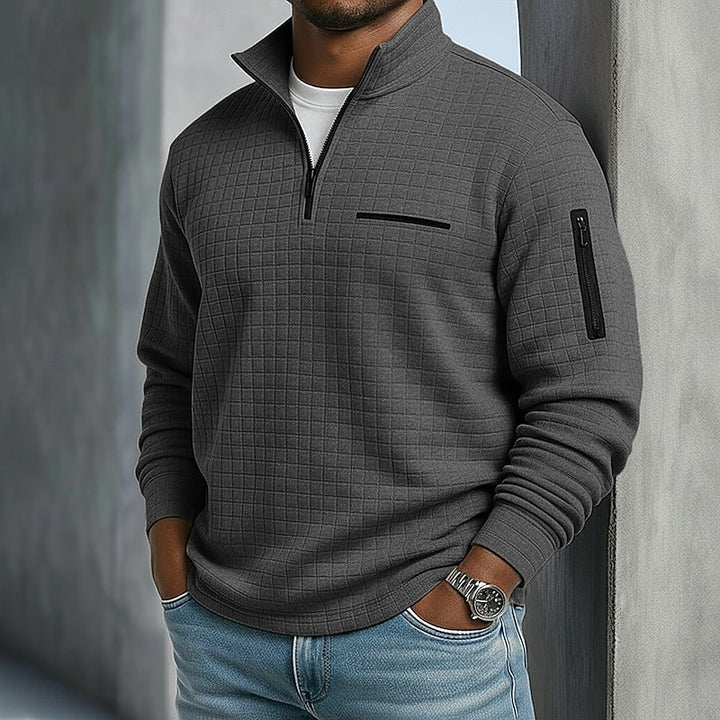Augustin | Sweat Texturé à Col Zippé