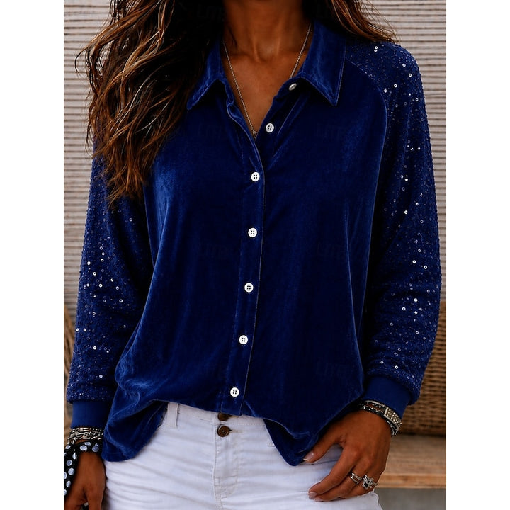 Fleur | Chemise Élégante à Manches Scintillantes