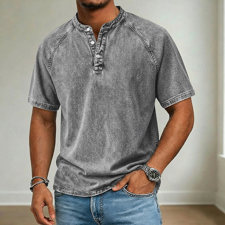 Roméo | Henley Col Montant Effet Délavé