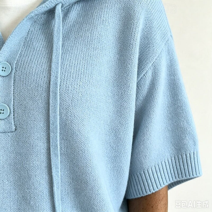 Agathe | Pull à Capuche Boutonné Décontracté