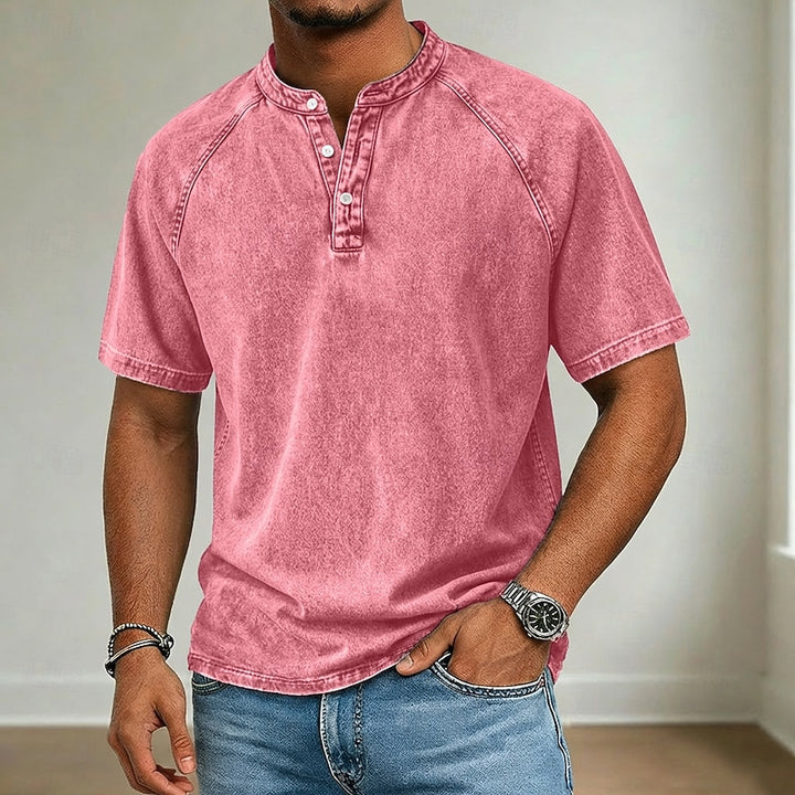 Roméo | Henley Col Montant Effet Délavé
