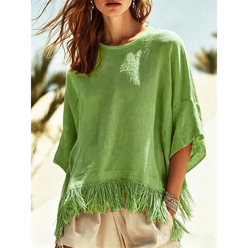 Honorine | Blouse Fluide à Franges