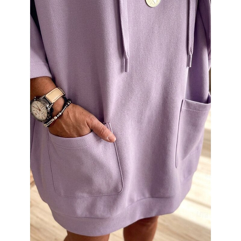Coline | Robe Sweat à Capuche Décontractée