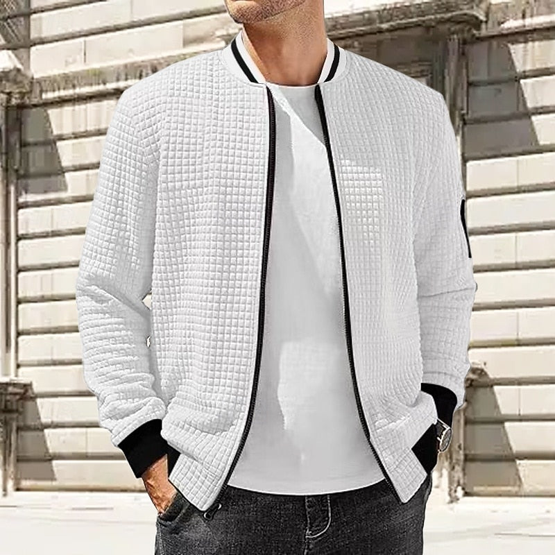Lionel | Veste Zippée Texturée Col Montant
