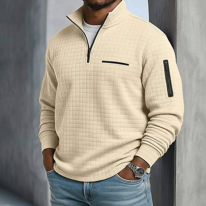 Augustin | Sweat Texturé à Col Zippé