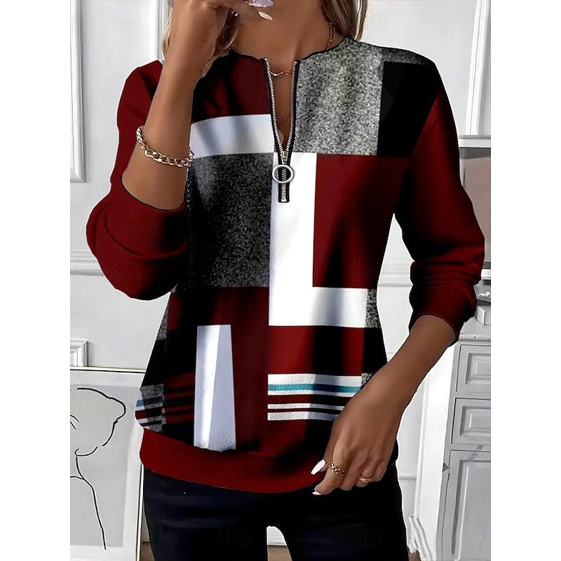 Laurence | Sweat Élégant à Col Zippé