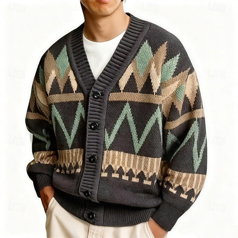 Maximilien | Cardigan de Noël Boutonné à Col V