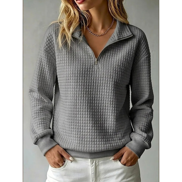 Simone | Sweat texturé à col zippé
