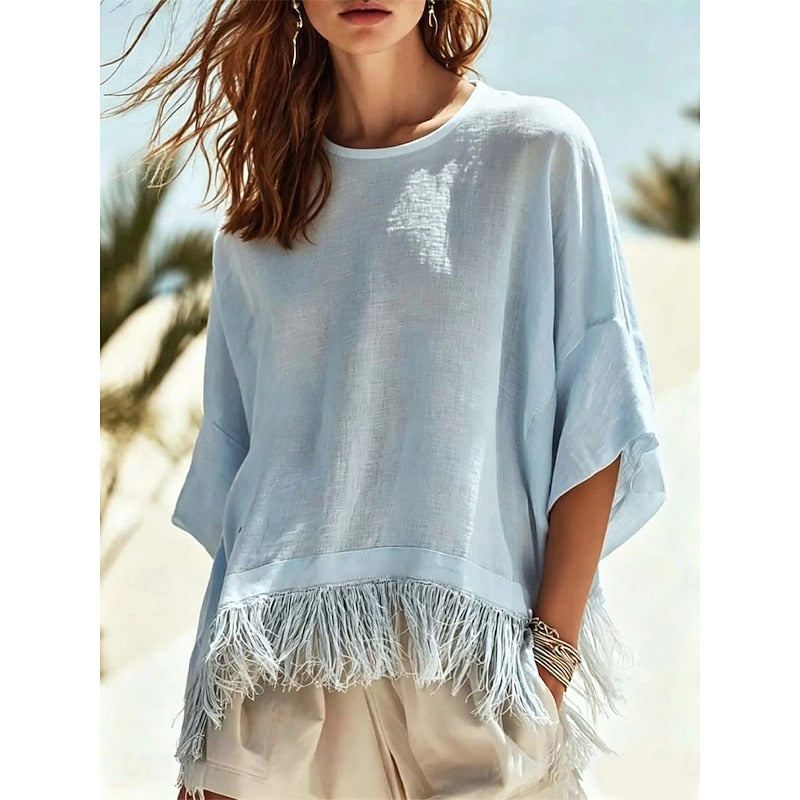 Louise | Blouse Fluide à Franges