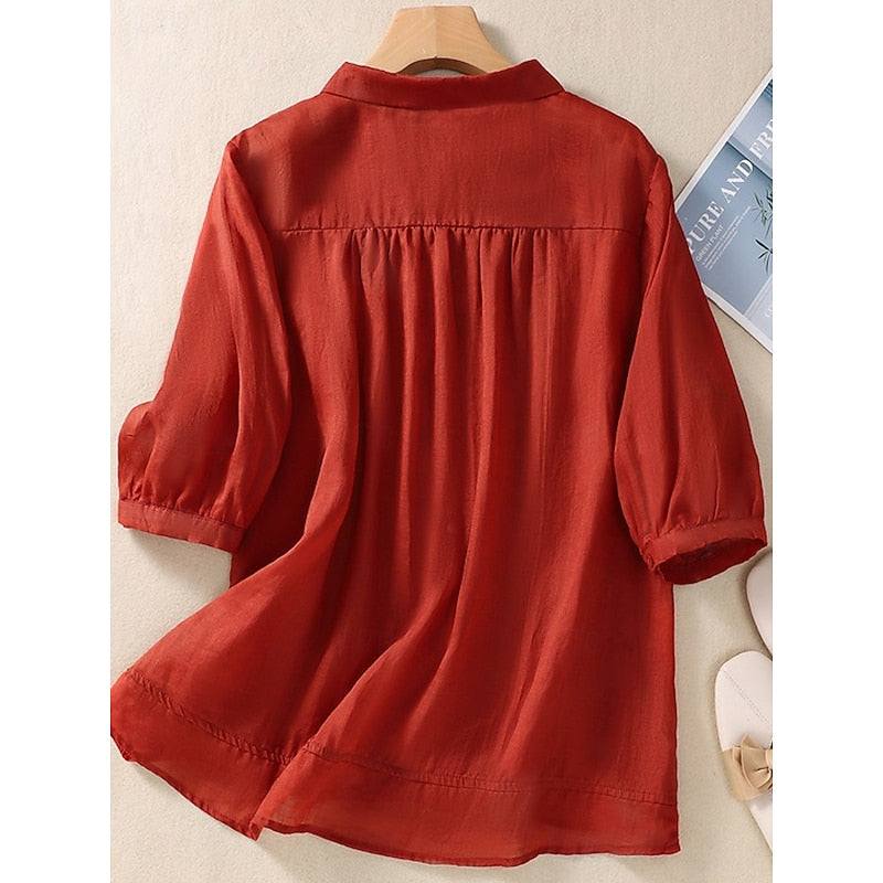 Josette | Blouse Brodée Col Claudine
